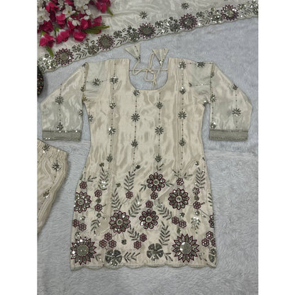 SHAFNUFAB Women's Georgette Ethnic Wear for WomenSemi StitchedSalwarSuit  SF24150