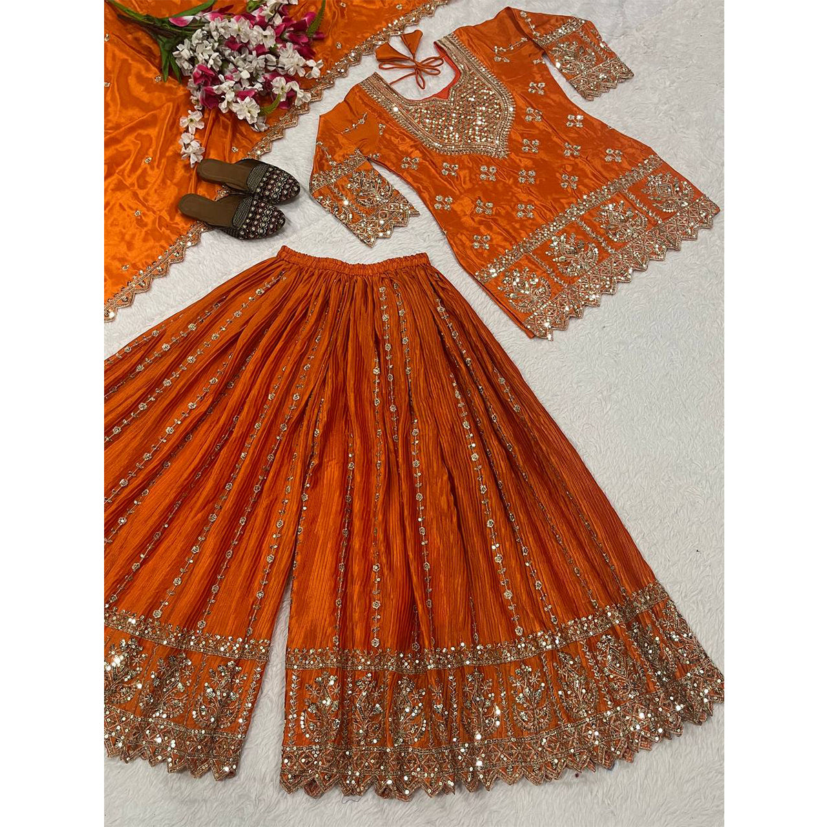SHAFNUFAB Women's Georgette Ethnic Wear for WomenSemi StitchedSalwarSuit  SF24153