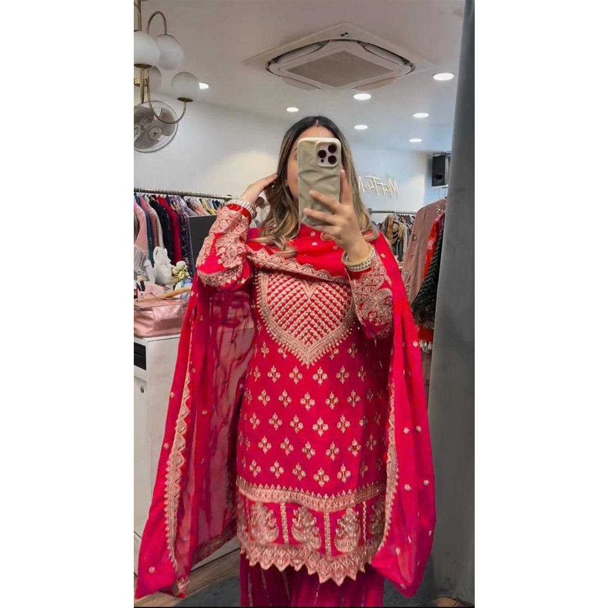 SHAFNUFAB Women's Georgette Ethnic Wear for WomenSemi StitchedSalwarSuit  SF24154