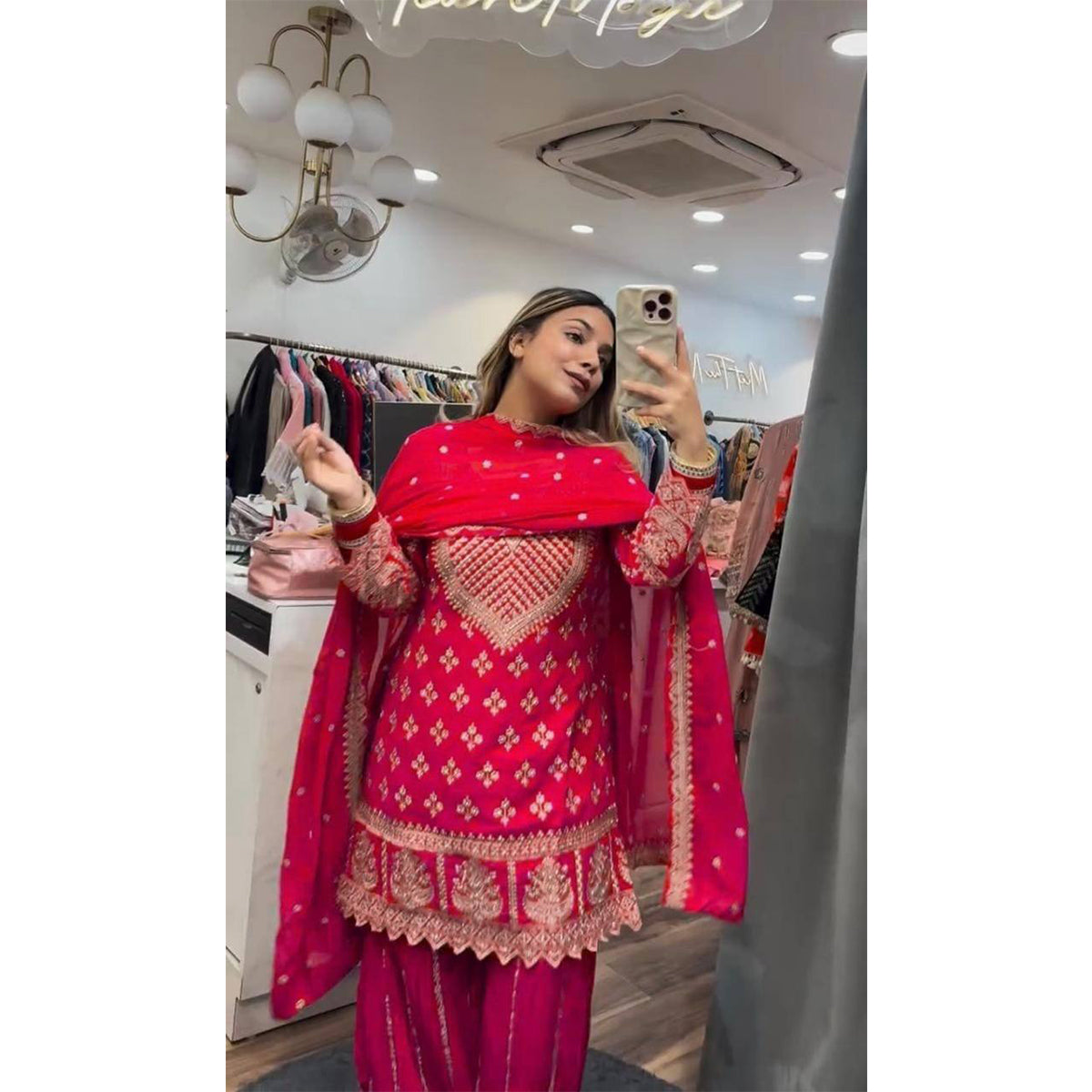 SHAFNUFAB Women's Georgette Ethnic Wear for WomenSemi StitchedSalwarSuit  SF24154