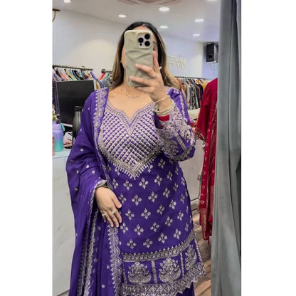SHAFNUFAB Women's Georgette Ethnic Wear for WomenSemi StitchedSalwarSuit  SF24155