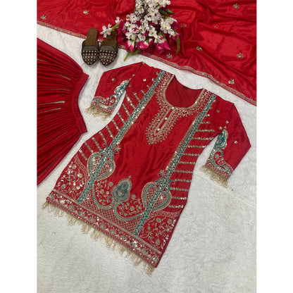 SHAFNUFAB Women's Georgette Ethnic Wear for WomenSemi StitchedSalwarSuit  SF24156