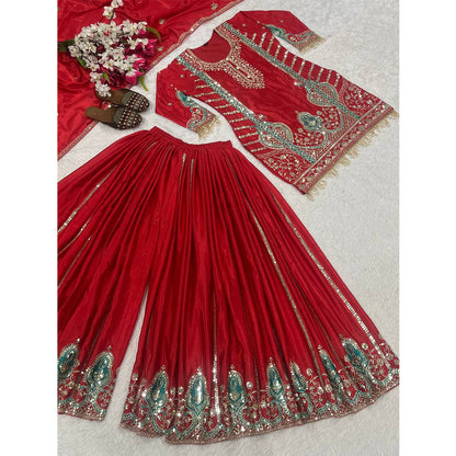 SHAFNUFAB Women's Georgette Ethnic Wear for WomenSemi StitchedSalwarSuit  SF24156