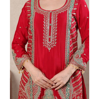 SHAFNUFAB Women's Georgette Ethnic Wear for WomenSemi StitchedSalwarSuit  SF24156