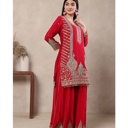 SHAFNUFAB Women's Georgette Ethnic Wear for WomenSemi StitchedSalwarSuit  SF24156