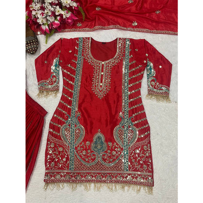 SHAFNUFAB Women's Georgette Ethnic Wear for WomenSemi StitchedSalwarSuit  SF24156
