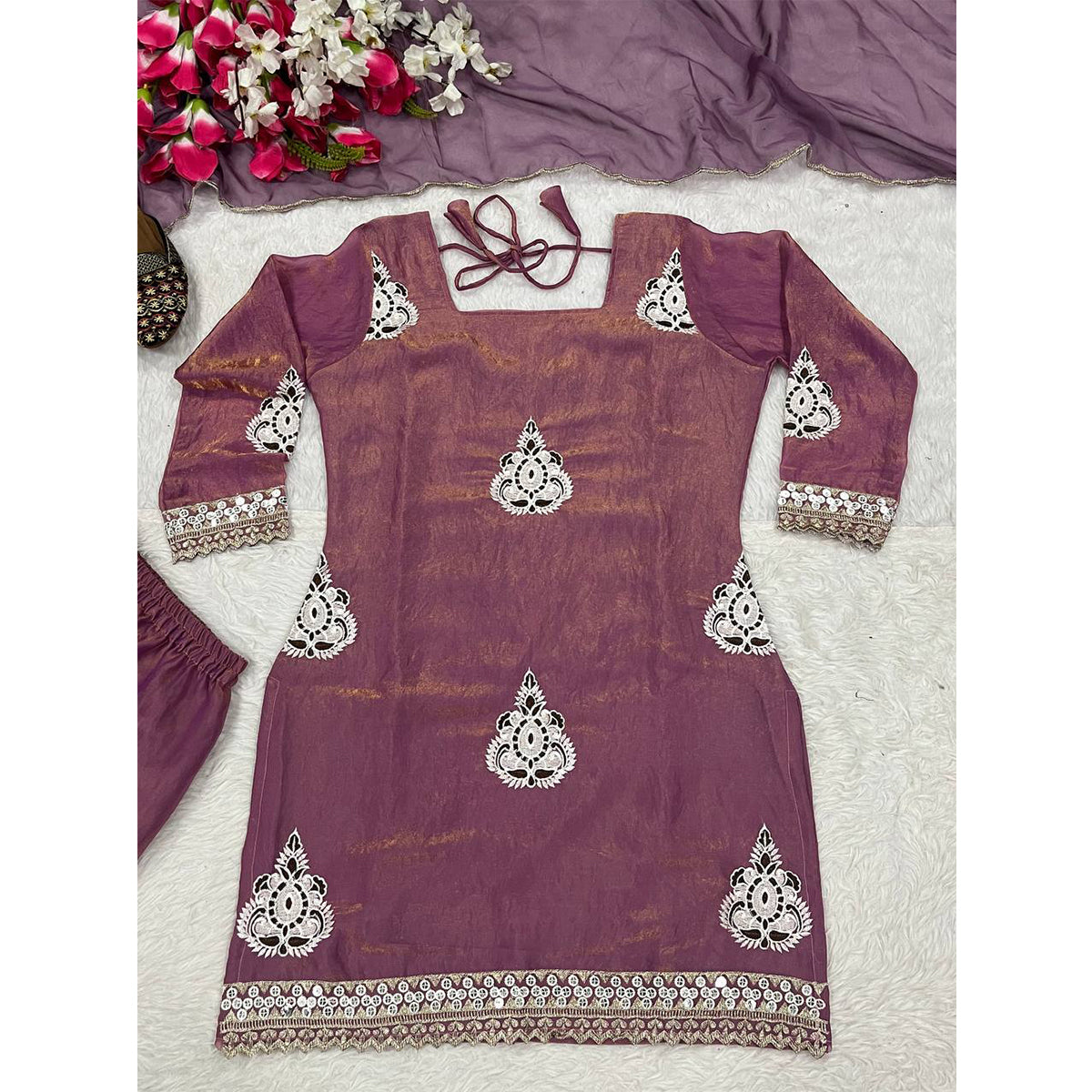 SHAFNUFAB Women's Georgette Ethnic Wear for WomenSemi StitchedSalwarSuit  SF24157