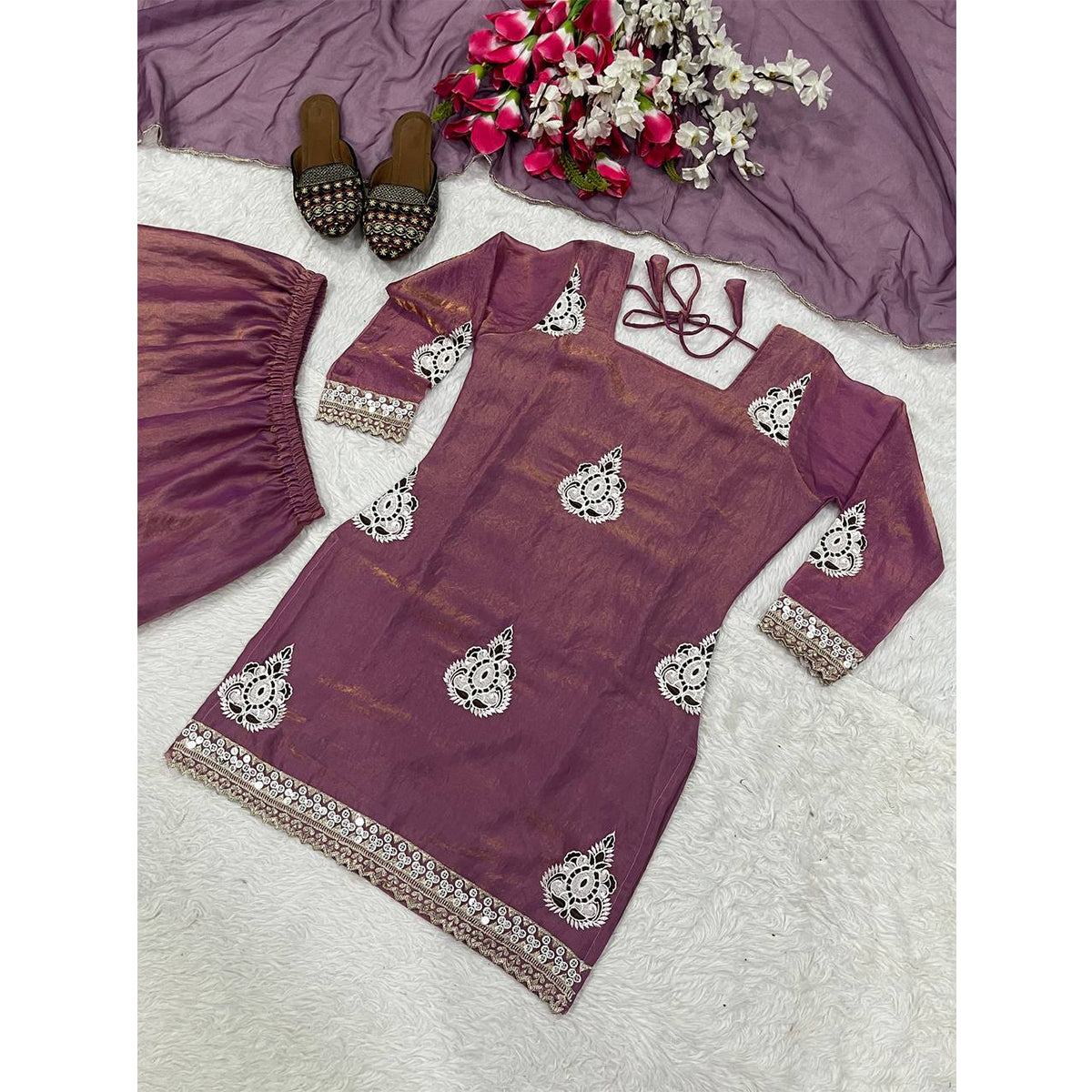 SHAFNUFAB Women's Georgette Ethnic Wear for WomenSemi StitchedSalwarSuit  SF24157