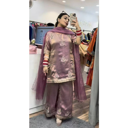 SHAFNUFAB Women's Georgette Ethnic Wear for WomenSemi StitchedSalwarSuit  SF24157