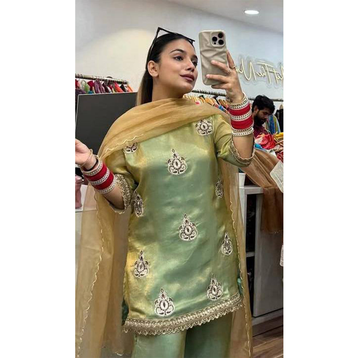 SHAFNUFAB Women's Georgette Ethnic Wear for WomenSemi StitchedSalwarSuit  SF24159