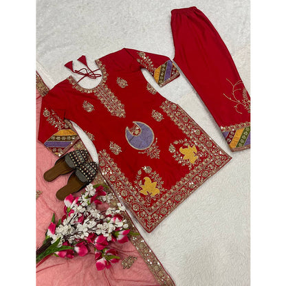 SHAFNUFAB Women's Georgette Ethnic Wear for WomenSemi StitchedSalwarSuit  SF24160