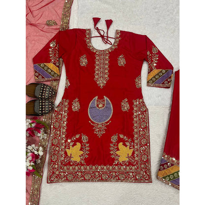SHAFNUFAB Women's Georgette Ethnic Wear for WomenSemi StitchedSalwarSuit  SF24160