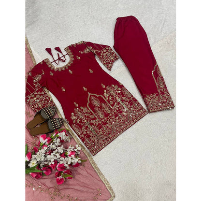 SHAFNUFAB Women's Georgette Ethnic Wear for WomenSemi StitchedSalwarSuit  SF24162