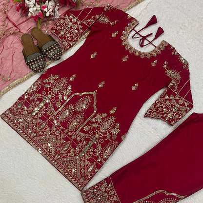 SHAFNUFAB Women's Georgette Ethnic Wear for WomenSemi StitchedSalwarSuit  SF24162