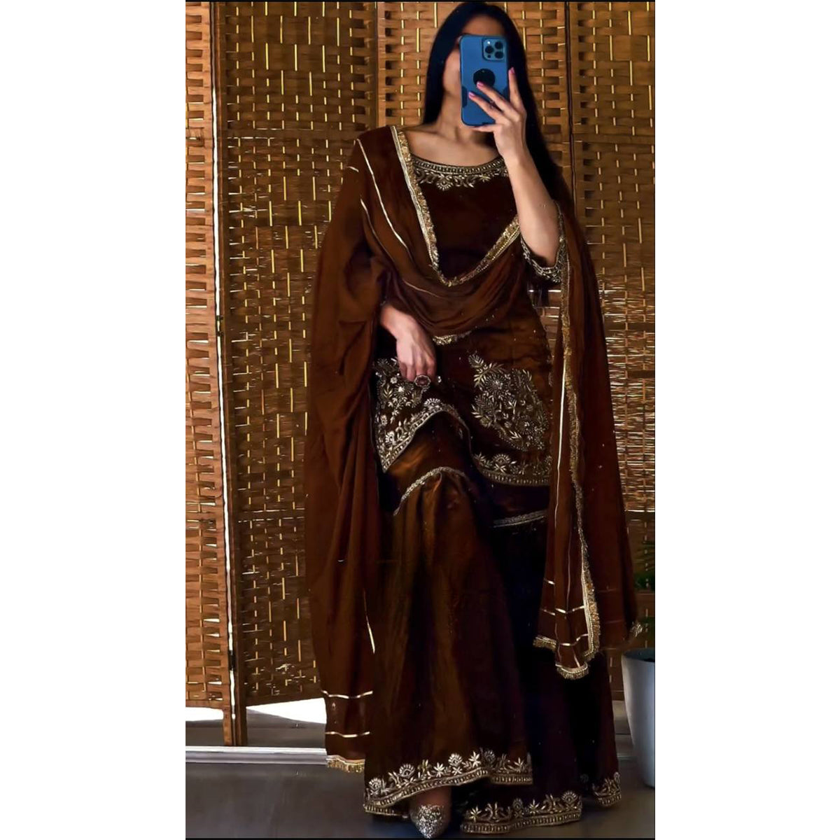 SHAFNUFAB Women's Georgette Ethnic Wear for WomenSemi StitchedSalwarSuit  SF24163