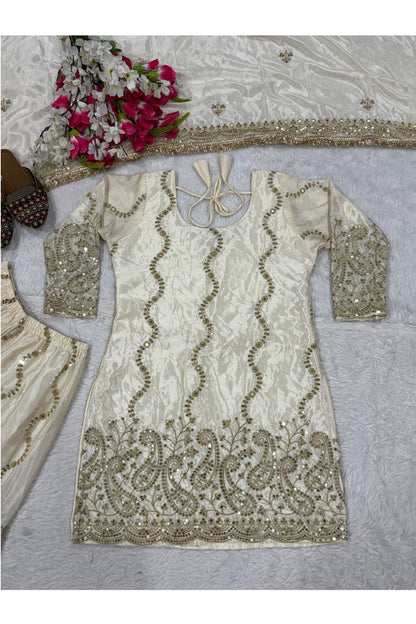 SHAFNUFAB Women's Georgette Ethnic Wear for WomenSemi StitchedSalwarSuit  SF24166