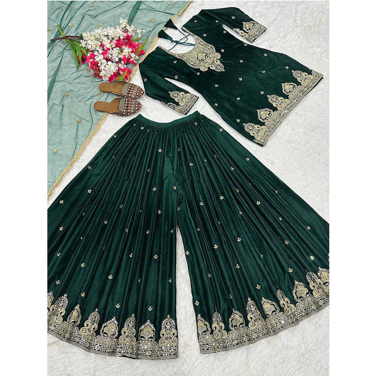 SHAFNUFAB Women's Georgette Ethnic Wear for WomenSemi StitchedSalwarSuit  SF24167