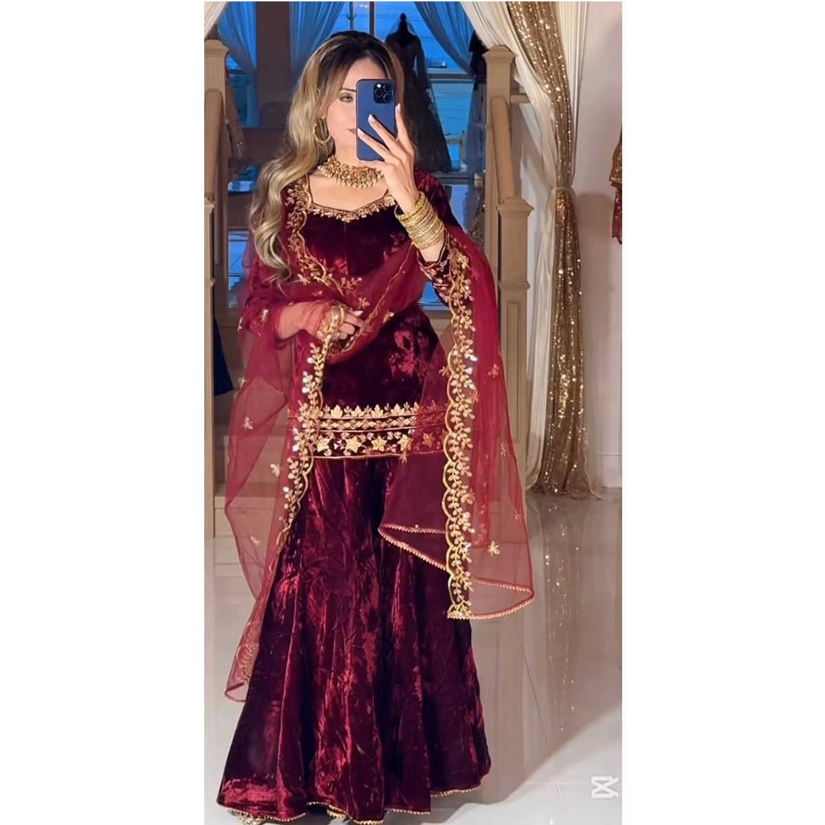 SHAFNUFAB Women's Georgette Ethnic Wear for WomenSemi StitchedSalwarSuit  SF24176