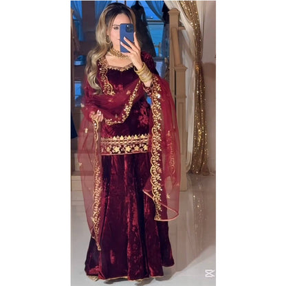 SHAFNUFAB Women's Georgette Ethnic Wear for WomenSemi StitchedSalwarSuit  SF24176