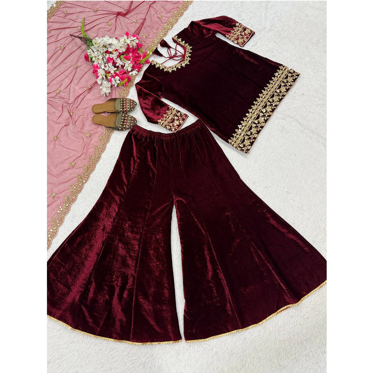 SHAFNUFAB Women's Georgette Ethnic Wear for WomenSemi StitchedSalwarSuit  SF24176
