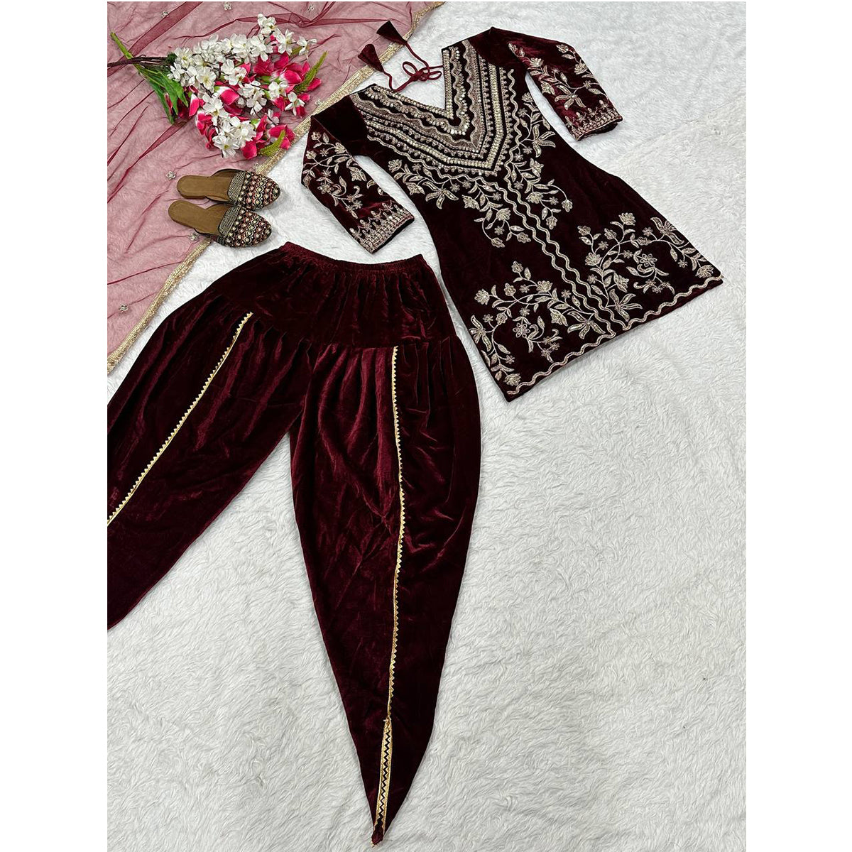 SHAFNUFAB Women's Georgette Ethnic Wear for WomenSemi StitchedSalwarSuit  SF24177