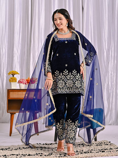 SHAFNUFAB Women's Georgette Ethnic Wear for WomenSemi StitchedSalwarSuit  SF24179