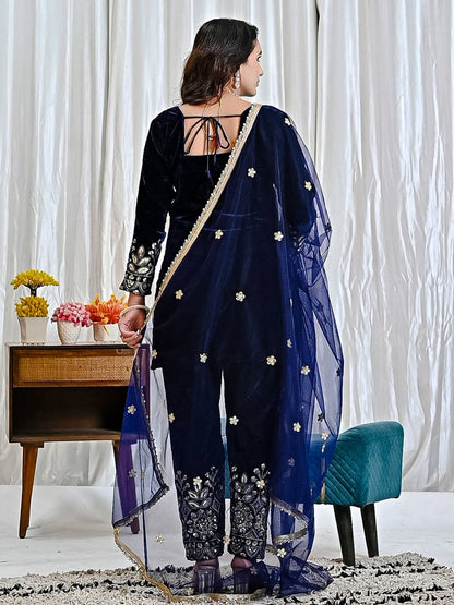 SHAFNUFAB Women's Georgette Ethnic Wear for WomenSemi StitchedSalwarSuit  SF24179