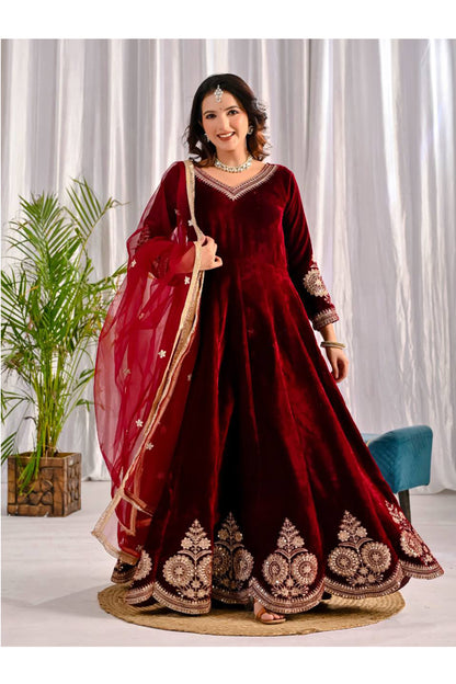 SHAFNUFAB Women's Georgette Ethnic Wear for WomenSemi StitchedSalwarSuit  SF24180