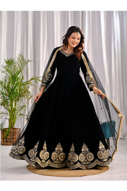 SHAFNUFAB Women's Georgette Ethnic Wear for WomenSemi StitchedSalwarSuit  SF24181