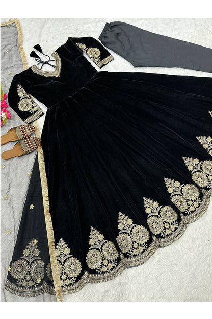 SHAFNUFAB Women's Georgette Ethnic Wear for WomenSemi StitchedSalwarSuit  SF24181
