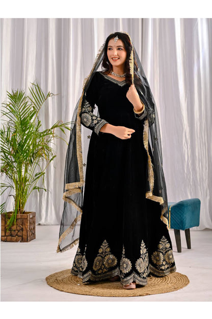 SHAFNUFAB Women's Georgette Ethnic Wear for WomenSemi StitchedSalwarSuit  SF24181