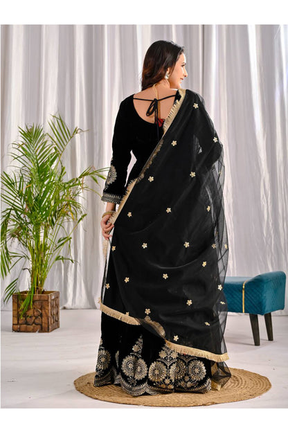 SHAFNUFAB Women's Georgette Ethnic Wear for WomenSemi StitchedSalwarSuit  SF24181