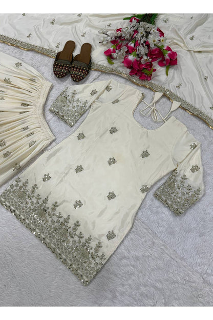 SHAFNUFAB Women's Georgette Ethnic Wear for WomenSemi StitchedSalwarSuit  SF24186