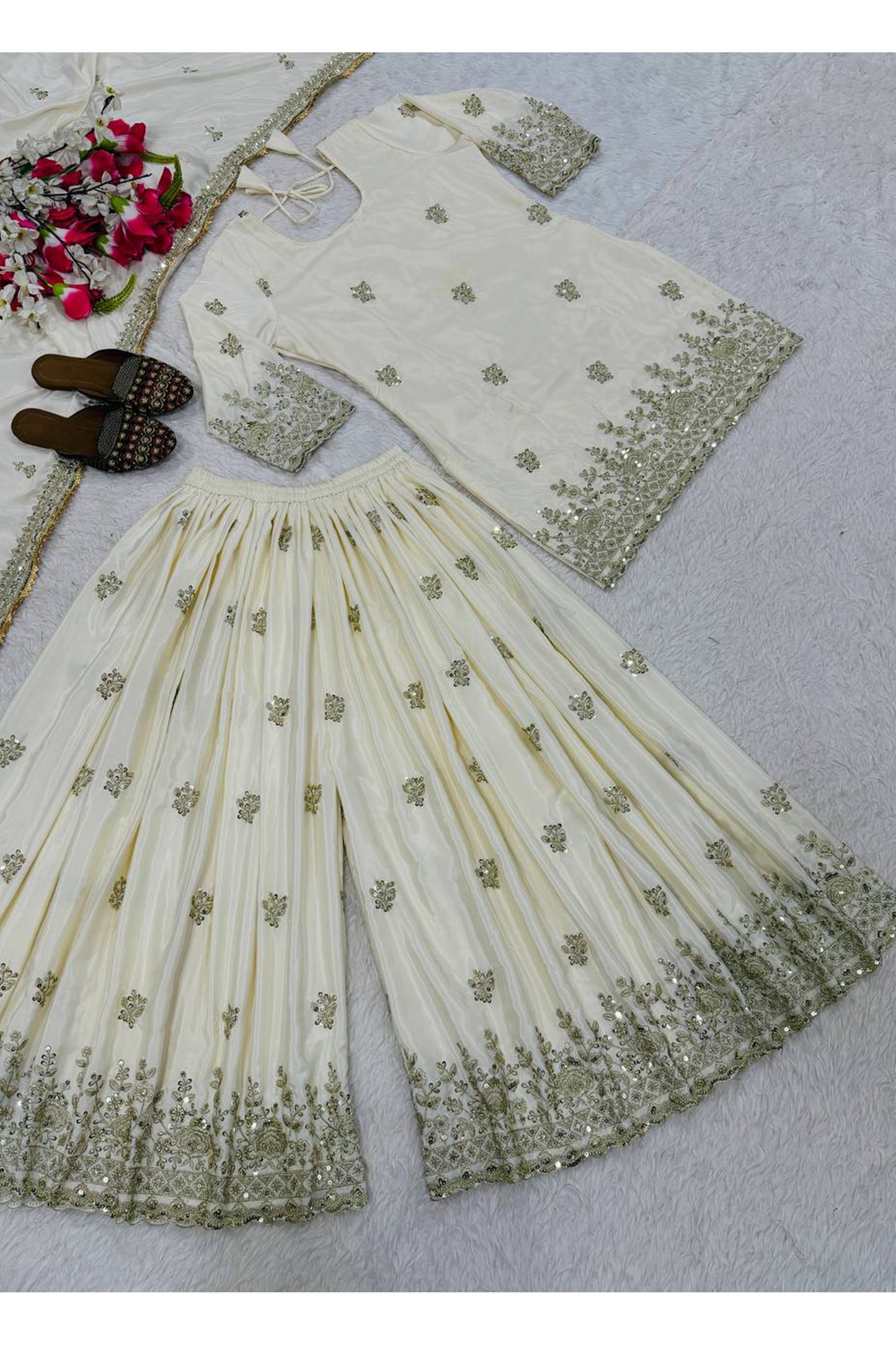 SHAFNUFAB Women's Georgette Ethnic Wear for WomenSemi StitchedSalwarSuit  SF24186