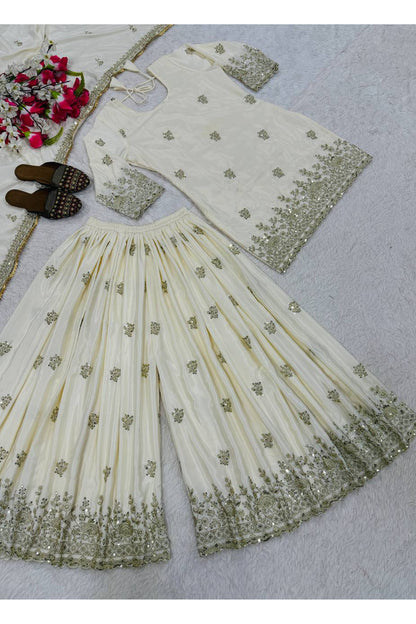 SHAFNUFAB Women's Georgette Ethnic Wear for WomenSemi StitchedSalwarSuit  SF24186