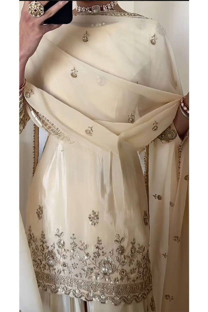 SHAFNUFAB Women's Georgette Ethnic Wear for WomenSemi StitchedSalwarSuit  SF24186
