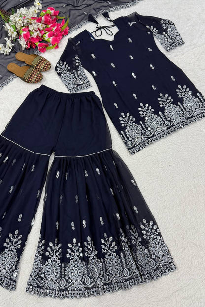 SHAFNUFAB Women's Georgette Ethnic Wear for WomenSemi StitchedSalwarSuit  SF24187