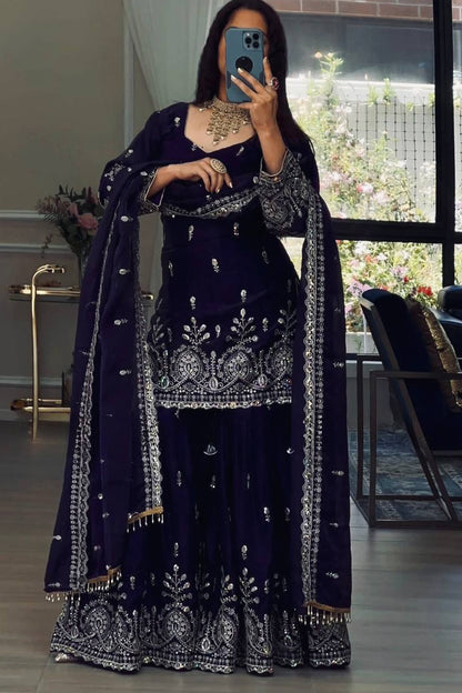 SHAFNUFAB Women's Georgette Ethnic Wear for WomenSemi StitchedSalwarSuit  SF24187
