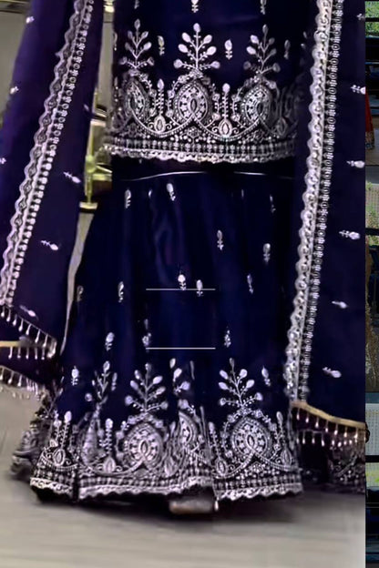 SHAFNUFAB Women's Georgette Ethnic Wear for WomenSemi StitchedSalwarSuit  SF24187