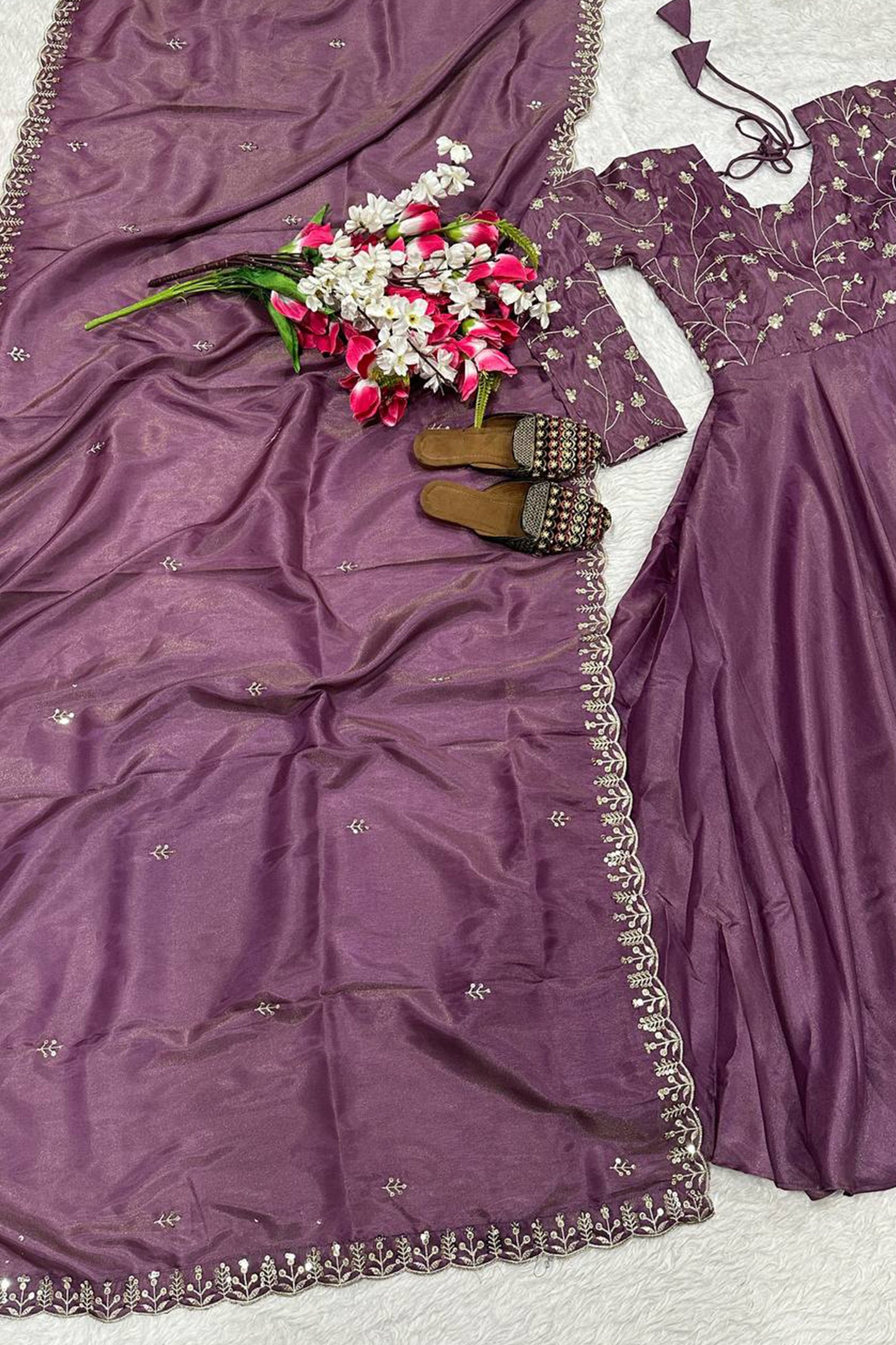 SHAFNUFAB Women's Georgette Ethnic Wear for WomenSemi StitchedSalwarSuit  SF24194
