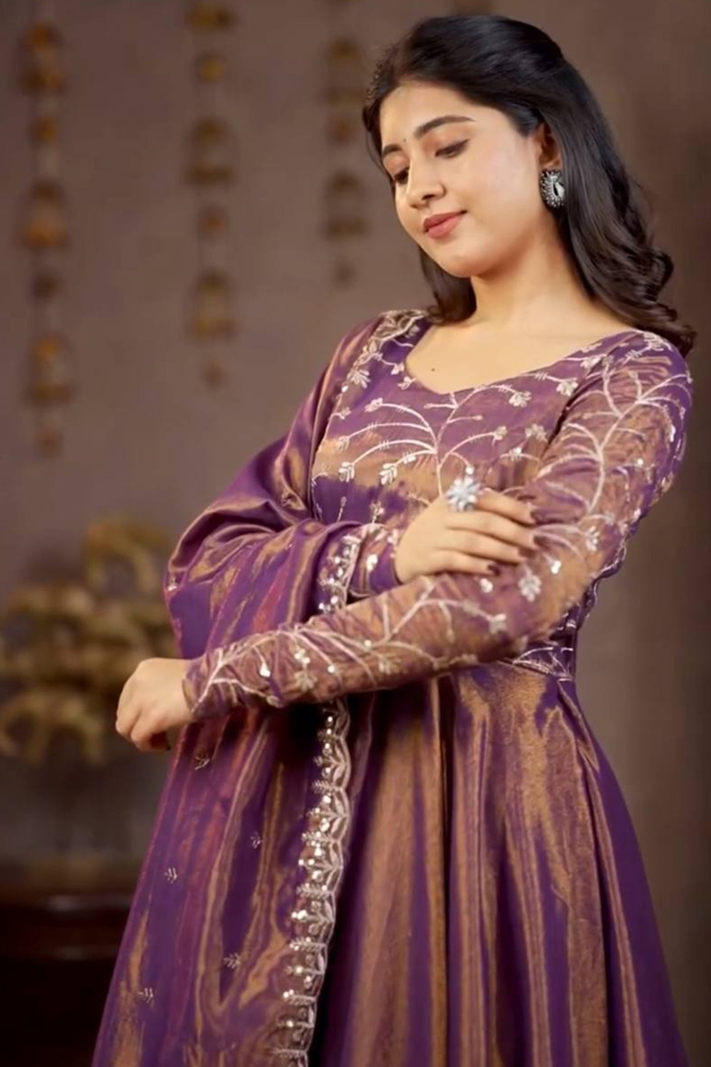 SHAFNUFAB Women's Georgette Ethnic Wear for WomenSemi StitchedSalwarSuit  SF24194