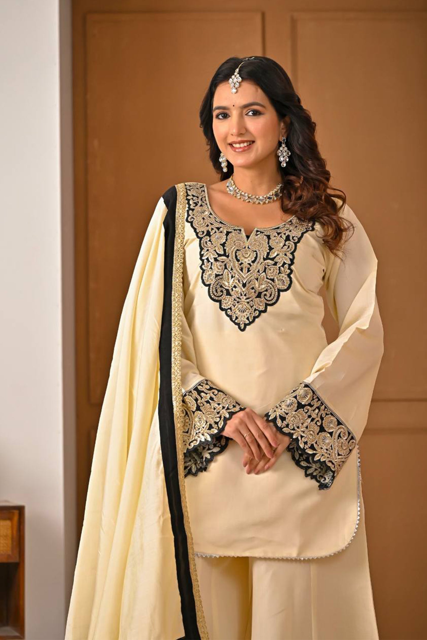 SHAFNUFAB Women's Georgette Ethnic Wear for WomenSemi StitchedSalwarSuit  SF24195