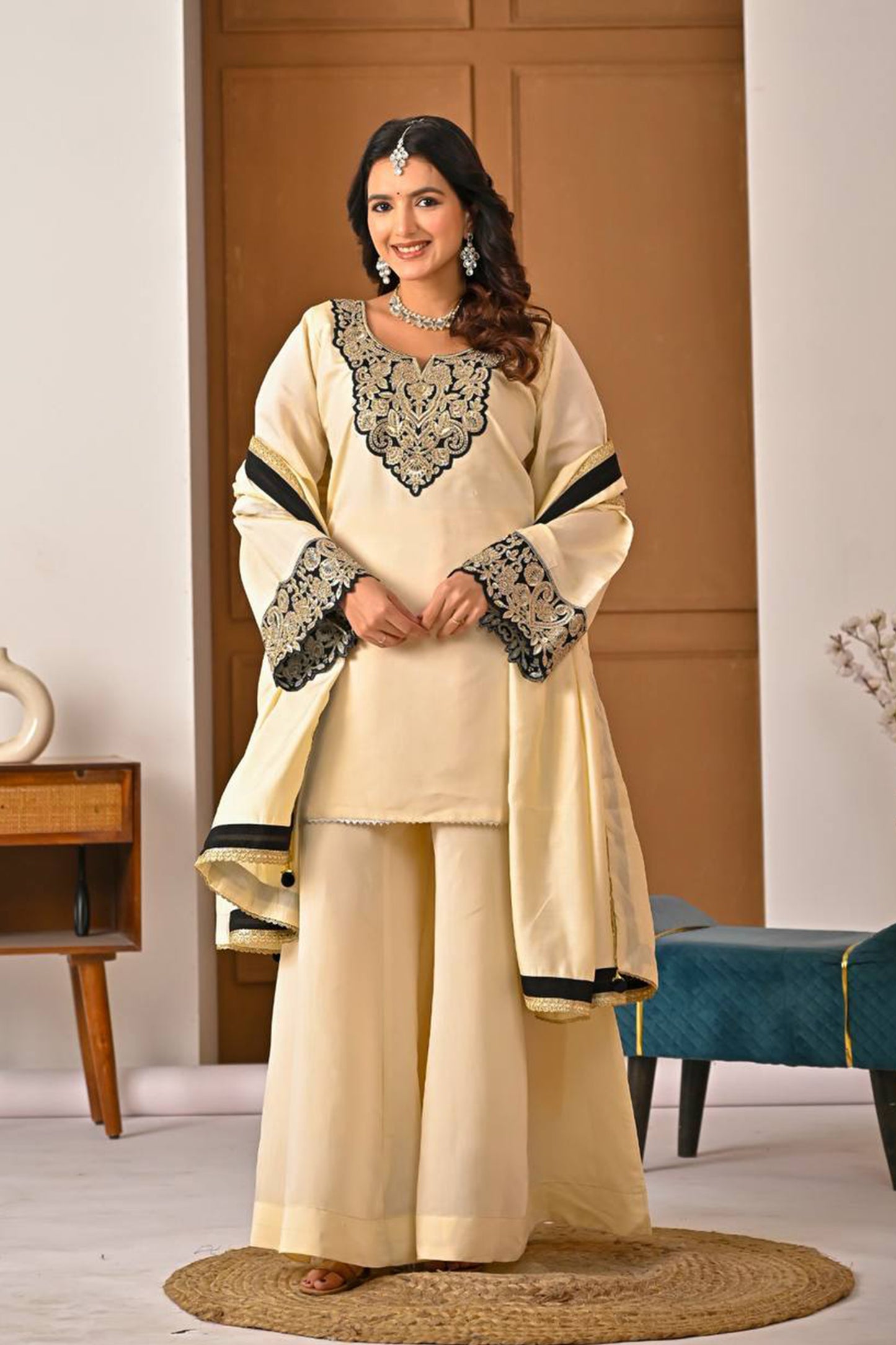 SHAFNUFAB Women's Georgette Ethnic Wear for WomenSemi StitchedSalwarSuit  SF24195