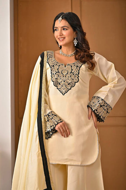 SHAFNUFAB Women's Georgette Ethnic Wear for WomenSemi StitchedSalwarSuit  SF24195