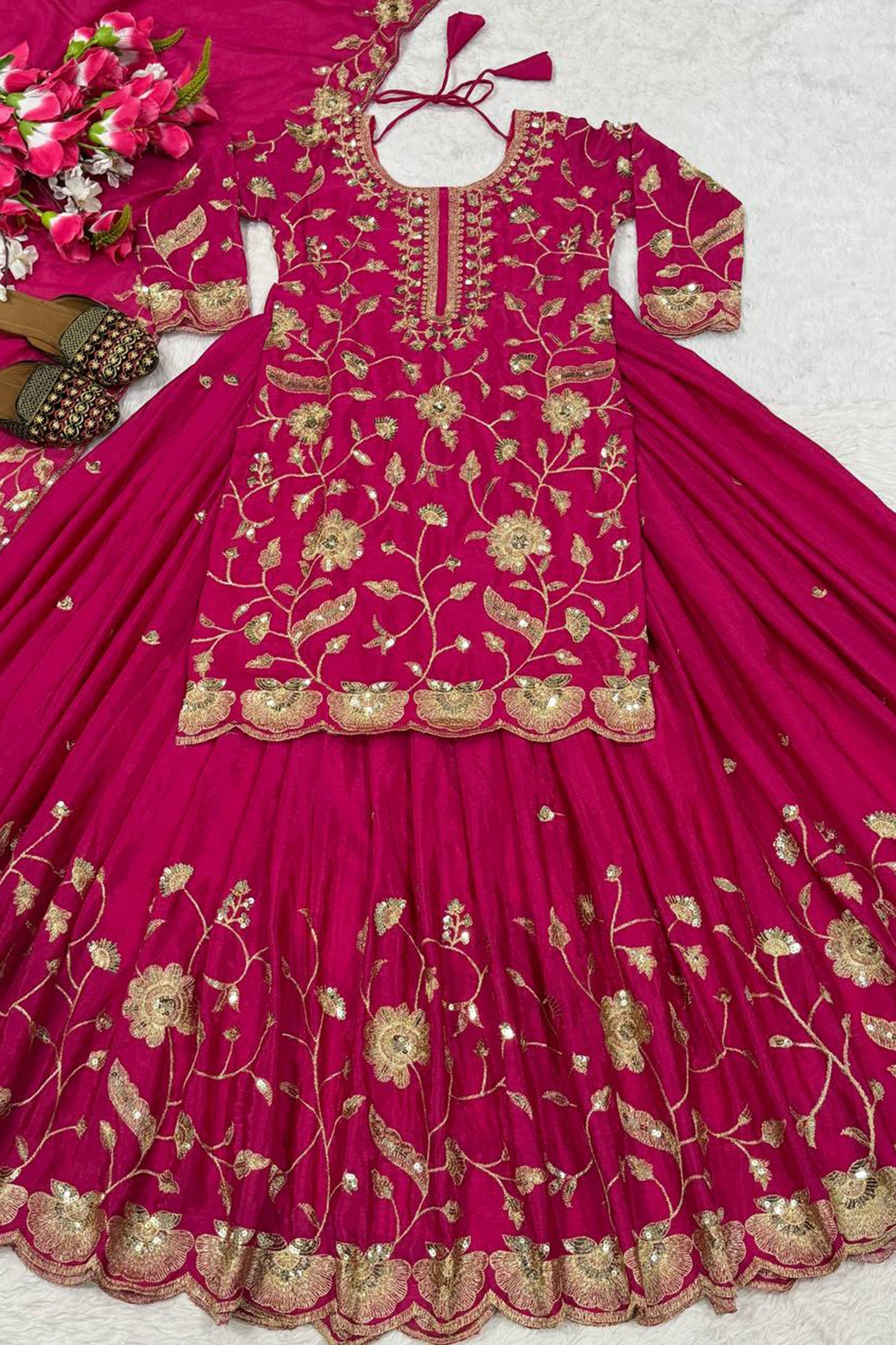 SHAFNUFAB Women's Georgette Ethnic Wear for WomenSemi StitchedSalwarSuit  SF24197