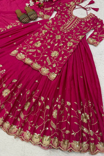 SHAFNUFAB Women's Georgette Ethnic Wear for WomenSemi StitchedSalwarSuit  SF24197