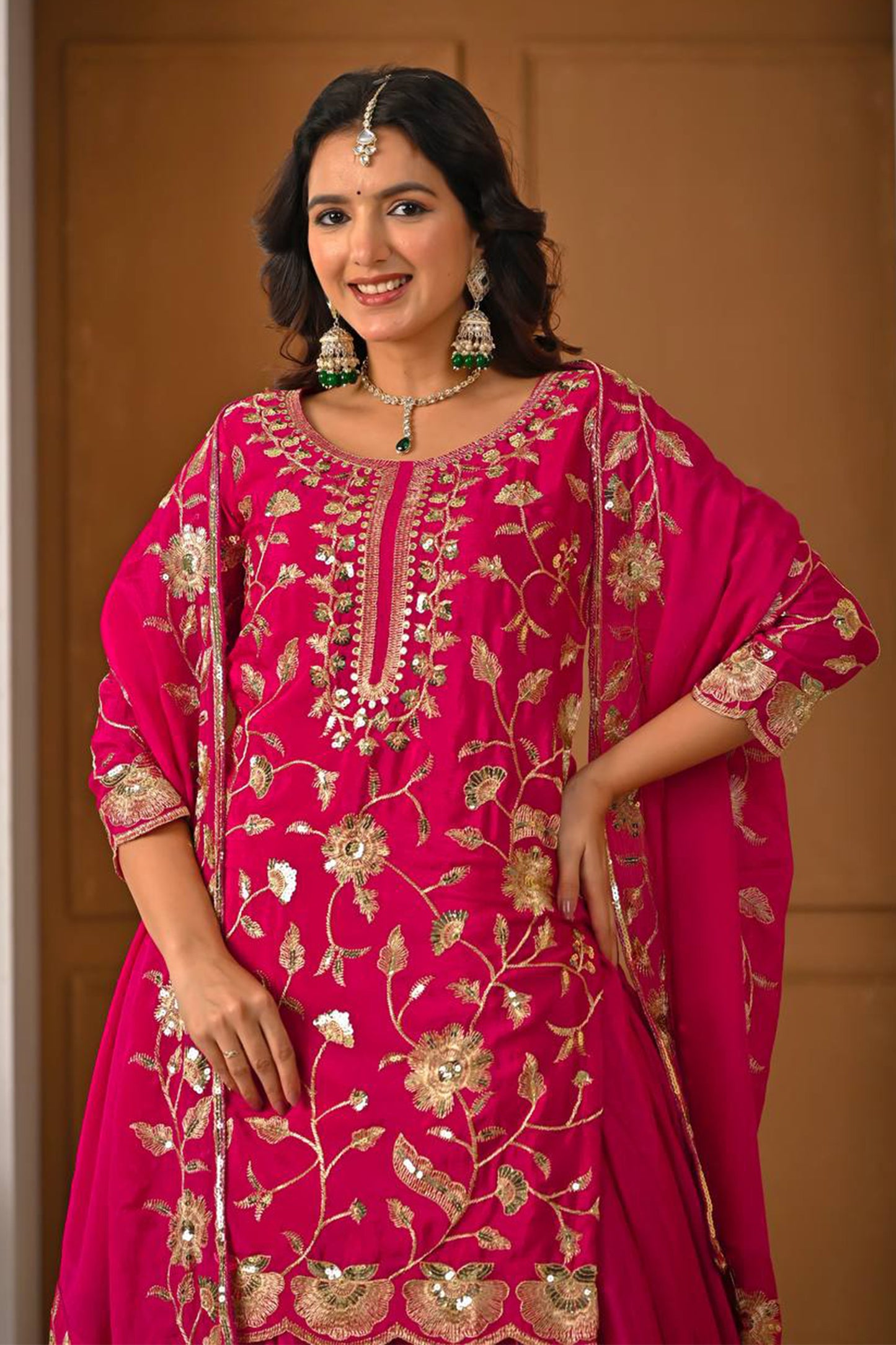SHAFNUFAB Women's Georgette Ethnic Wear for WomenSemi StitchedSalwarSuit  SF24197