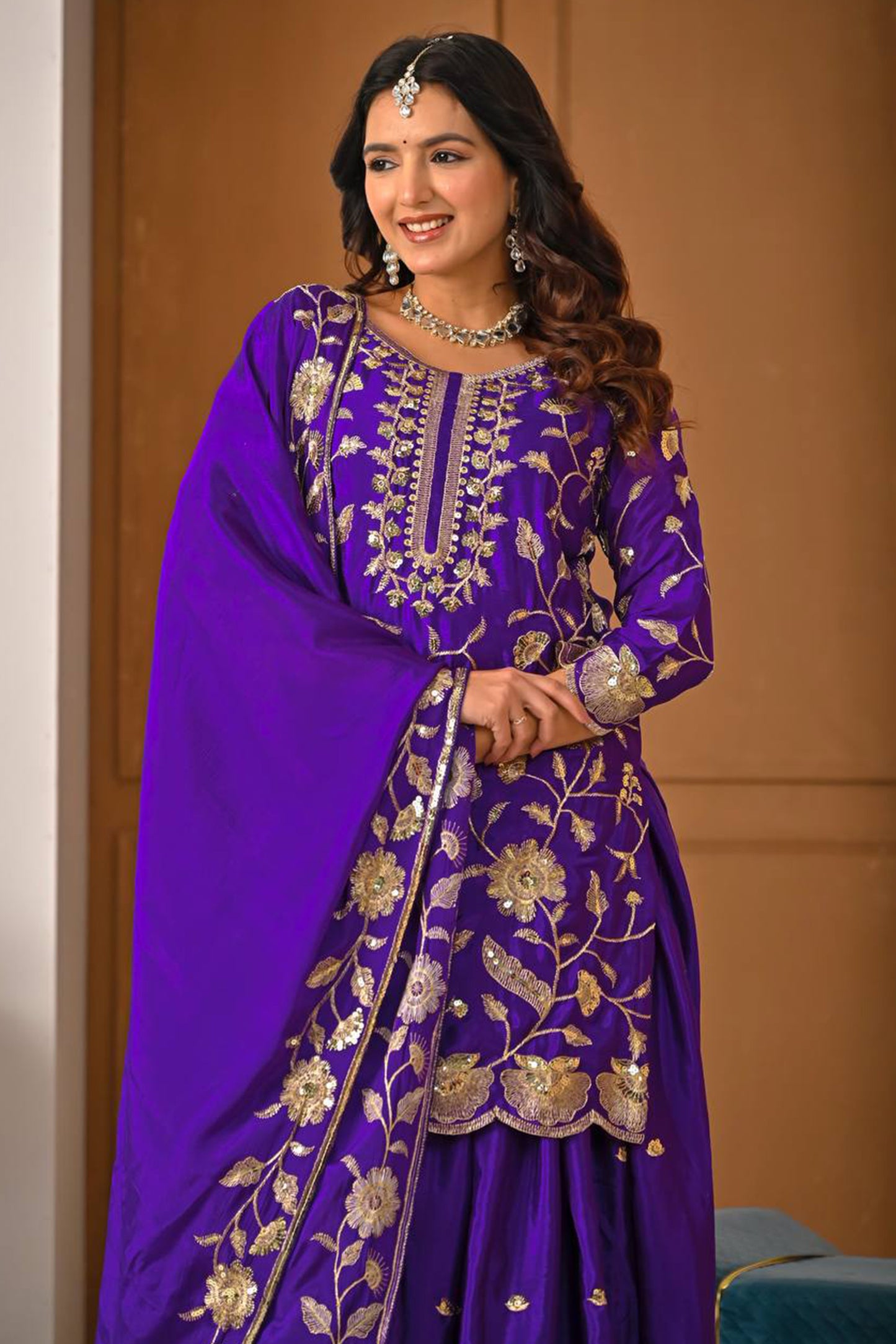 SHAFNUFAB Women's Georgette Ethnic Wear for WomenSemi StitchedSalwarSuit  SF24198