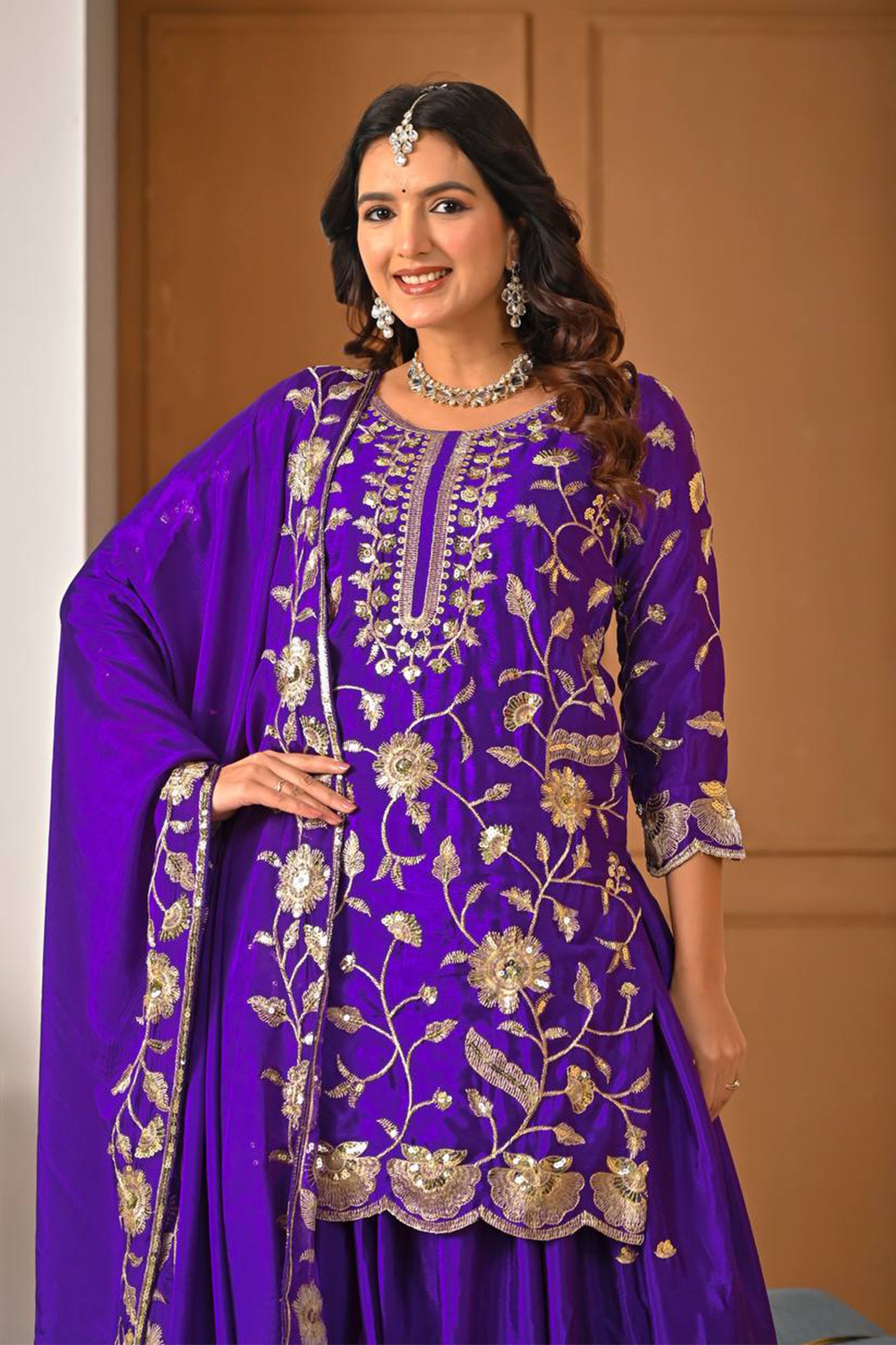 SHAFNUFAB Women's Georgette Ethnic Wear for WomenSemi StitchedSalwarSuit  SF24198