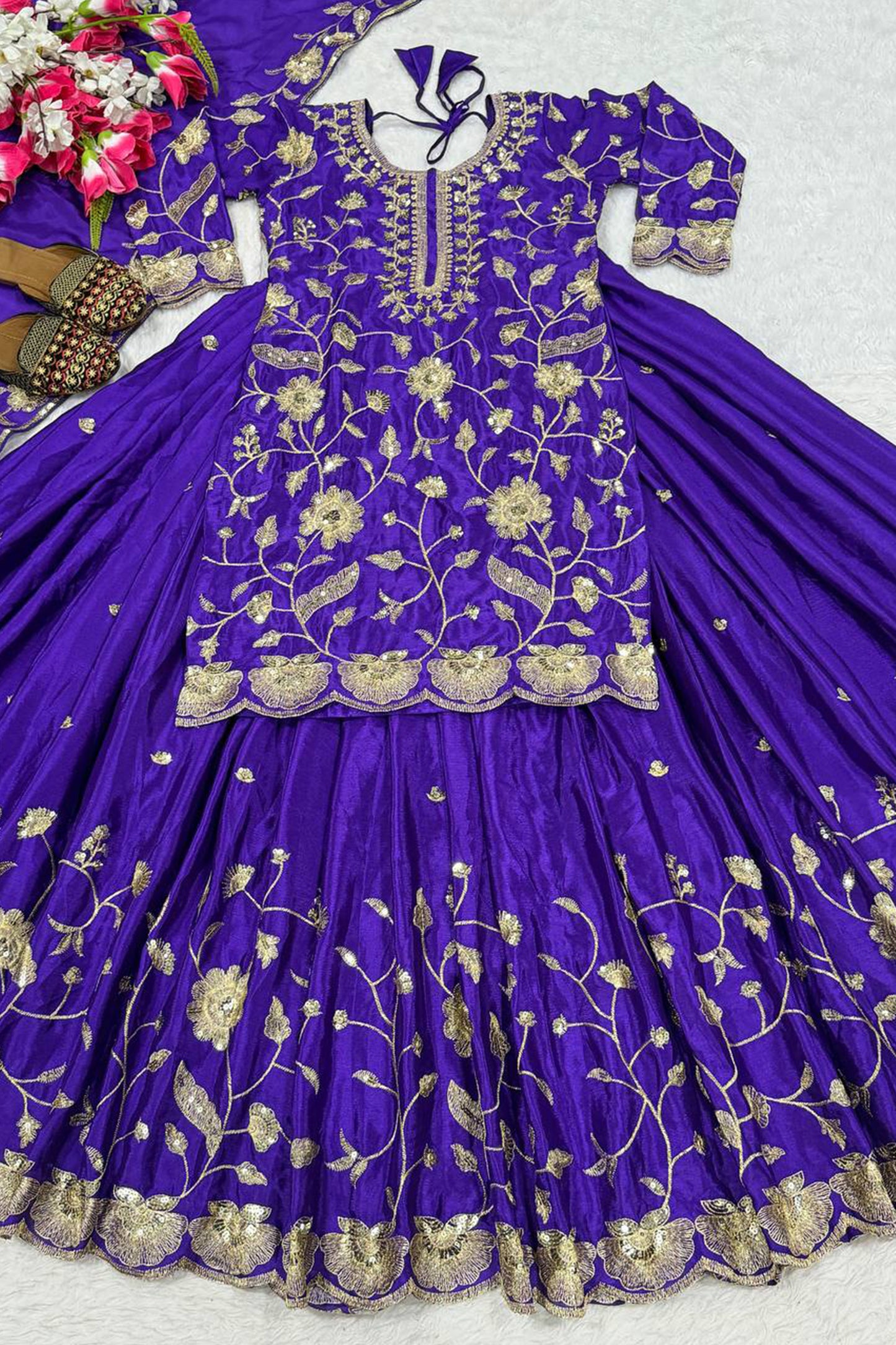 SHAFNUFAB Women's Georgette Ethnic Wear for WomenSemi StitchedSalwarSuit  SF24198